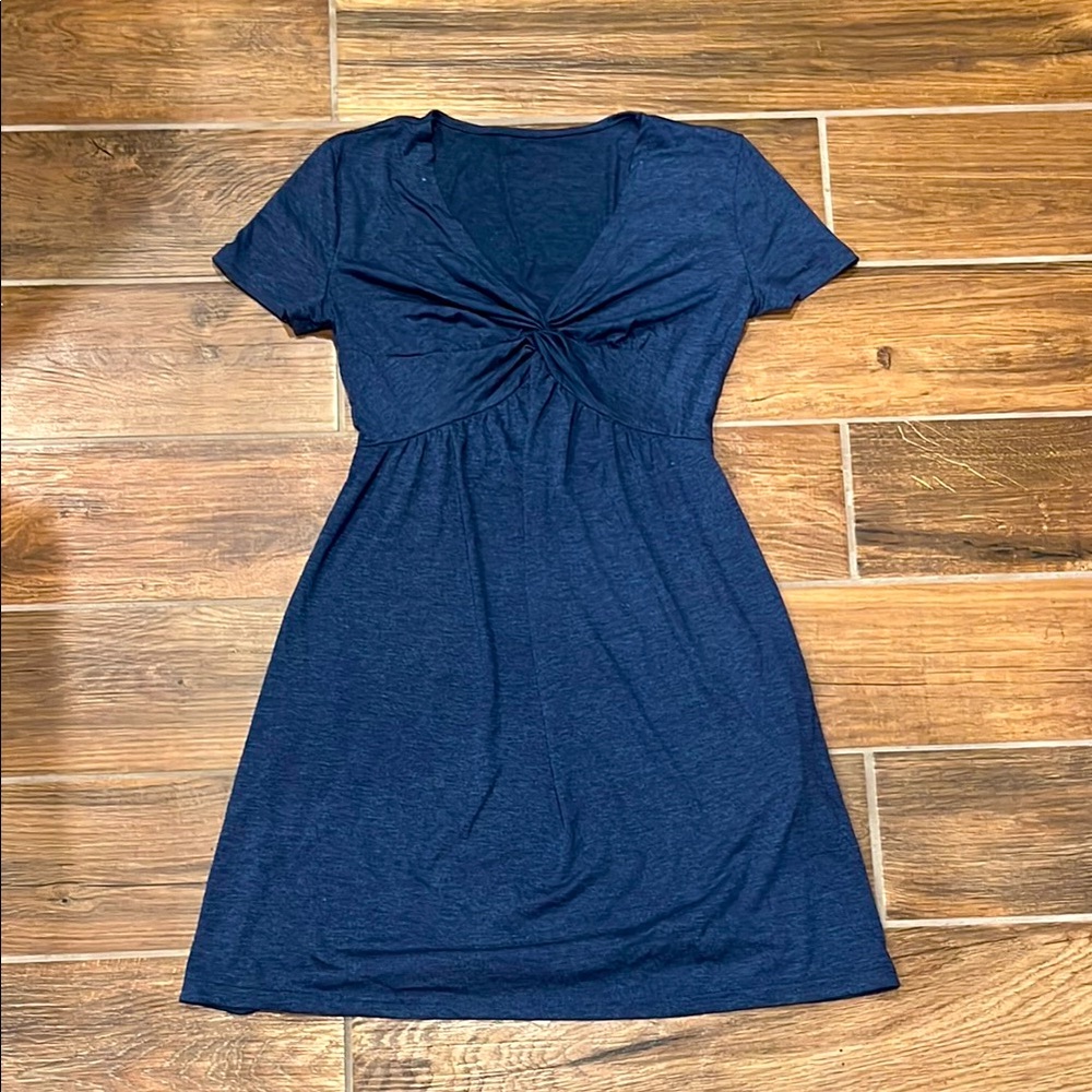 Navy Blue Twist-Front Dress